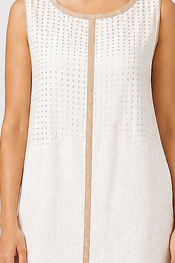 Buy Kaveri White Linen Boat Neck Sunlit Tiles Roots Dress Online at Aza Fashions Buy_Kaveri_White Linen Boat Neck Sunlit Tiles Roots Dress _Online_at_Aza_Fashions