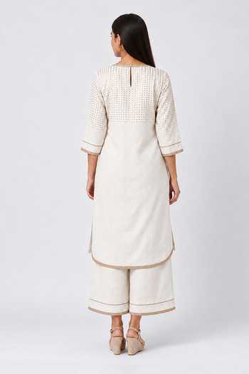 Kaveri Sunlit Tiles Pattern Kurta & Pant Set
