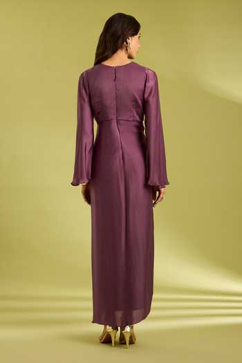 Ewoke Embroidered Draped Gown