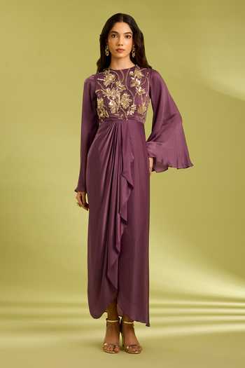 Ewoke Embroidered Draped Gown