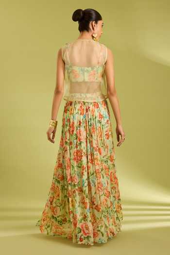 Ewoke Embroidered Cape Lehenga Set