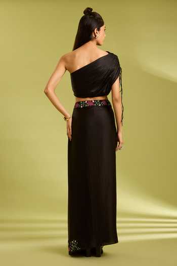 Ewoke One Shoulder Blouse & Draped Skirt Set