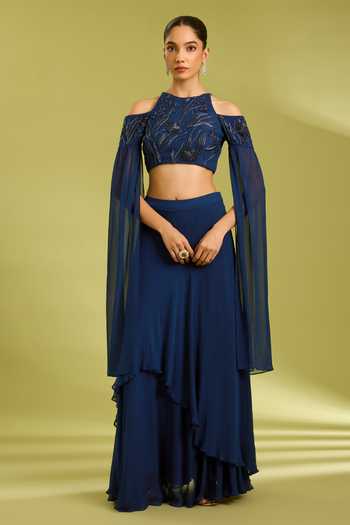 Ewoke Embroidered Blouse & Lehenga Set