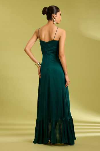 Ewoke Green Embroidered Dress