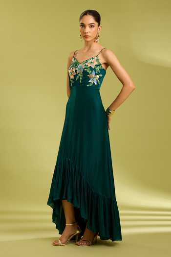 Ewoke Green Embroidered Dress