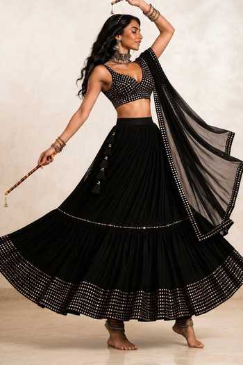 Monk & Mei By Sonia Anand Nazakat Embroidered Lehenga Set