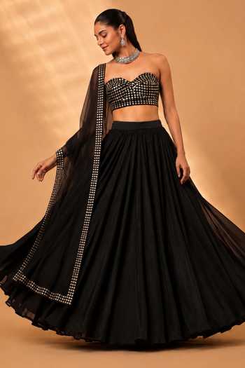 Monk & Mei By Sonia Anand Raahi Embroidered Georgette Lehenga Set