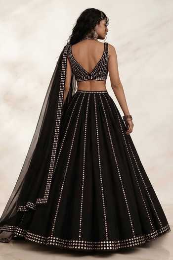 Monk & Mei By Sonia Anand Rangrez Georgette Embroidered Lehenga Set