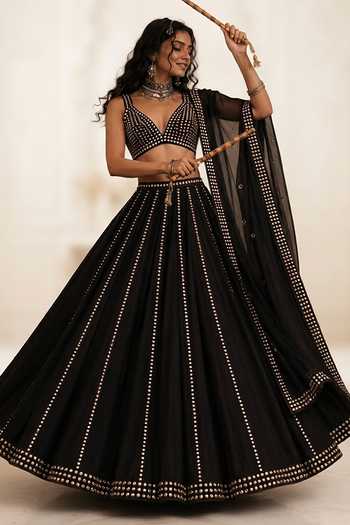 Monk & Mei By Sonia Anand Rangrez Georgette Embroidered Lehenga Set
