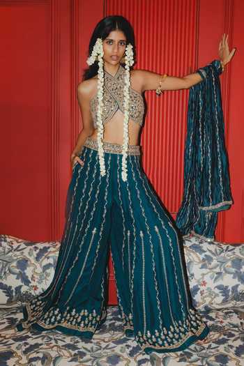 Punit Balana Embroidered Blouse Sharara Set
