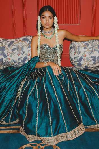 Punit Balana Embroidered Corset Lehenga Set 