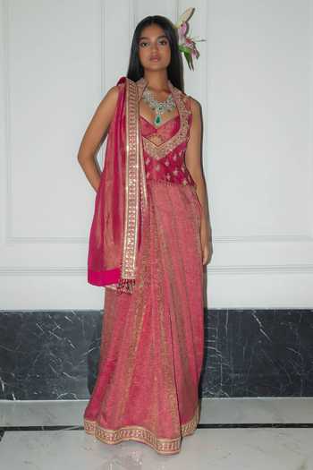 Punit Balana Saree Set With Embroidered Kurta 