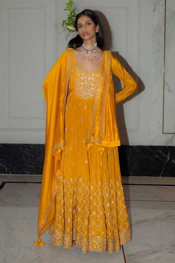 Punit Balana Zardozi Embroidered Anarkali & Dupatta Set 