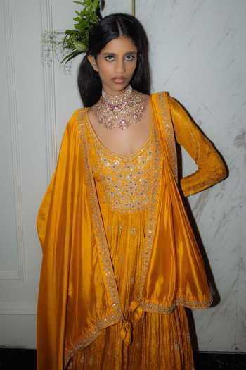 Punit Balana Zardozi Embroidered Anarkali & Dupatta Set 