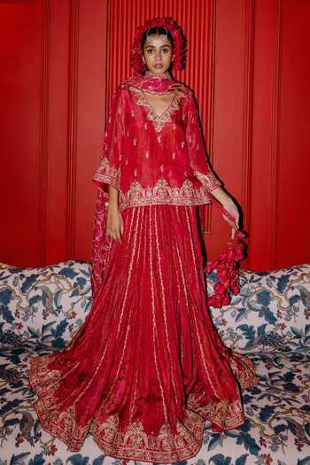 Punit Balana Embroidered Kurta Skirt Set 