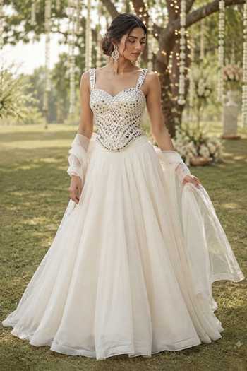 Label Lila Mirror Work Corset Lehenga Set 