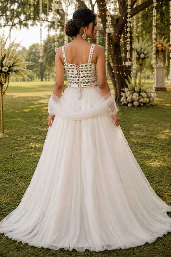 Label Lila Mirror Work Corset Lehenga Set 