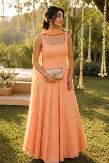 Label Lila Embroidered Anarkali With Dupatta 