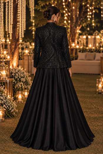 Label Lila Embroidered Jacket Skirt Set 
