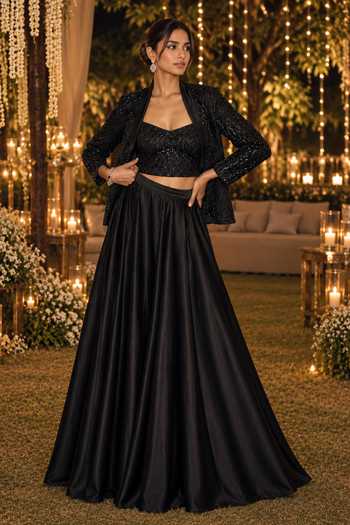 Label Lila Embroidered Jacket Skirt Set 