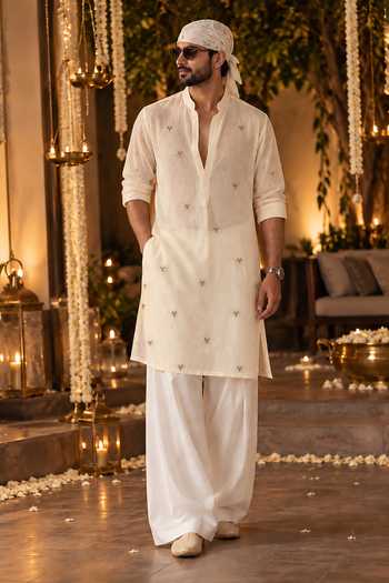 Label Lila Embroidered Kurta & Dhoti Pant Set 
