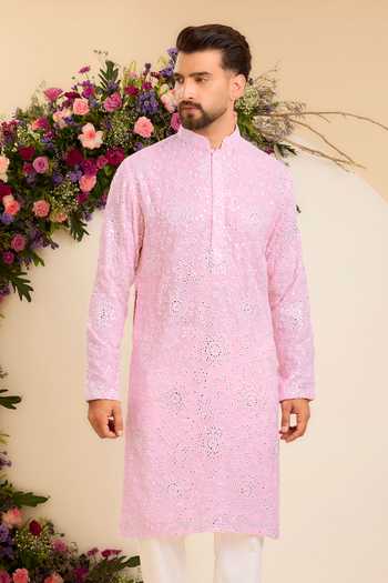Kasbah Reimagined In Foil Chikankari Kurta 