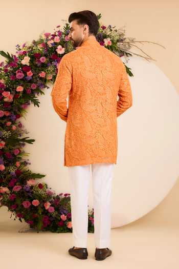 Kasbah Paisley Embroidered Short Chikankari Kurta