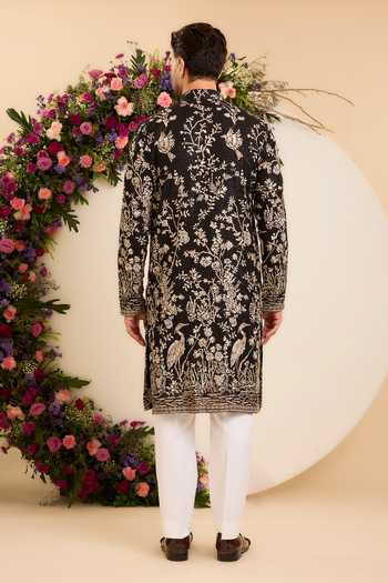 Kasbah Midnight Sequin Majestic Flamingos Kurta 