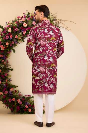Kasbah Tropical Flora & Fauna Silk Kurta 