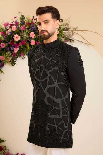 Kasbah Sculptural Cutdana Work Sherwani 