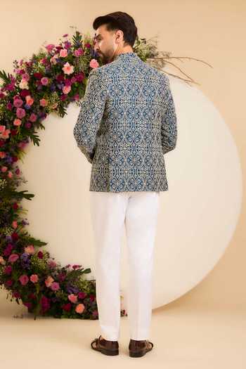Kasbah Savoy Chanderi Embroidered Bandhgala 