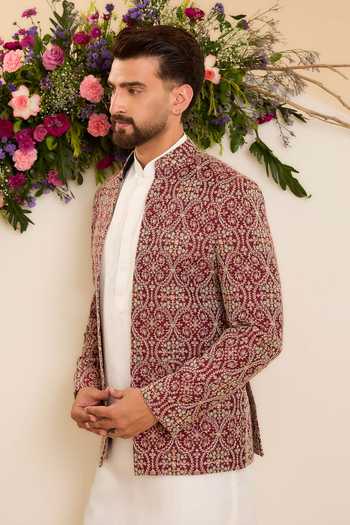 Kasbah Threadwork Embellished Bandhgala Jacket 