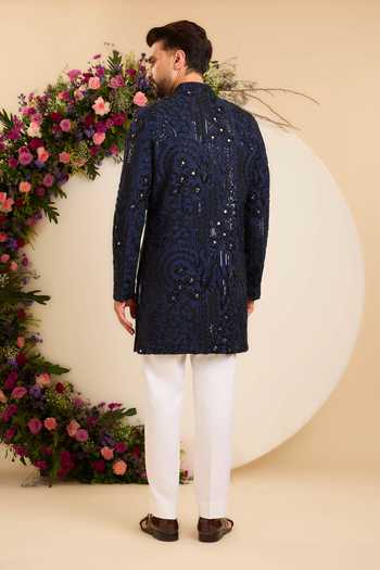 Kasbah Cutdana & Beaded Short Sherwani 