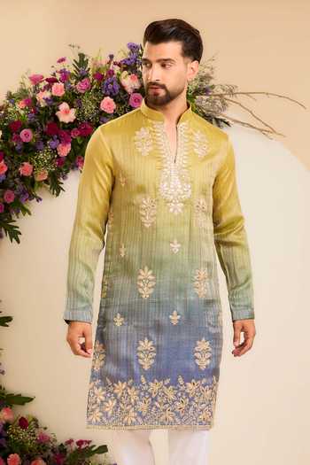 Kasbah The Elara Soft Ombre Leather Work Kurta 