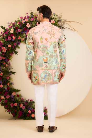 Kasbah Wildlife Embroidered Vibrant Short Kurta 