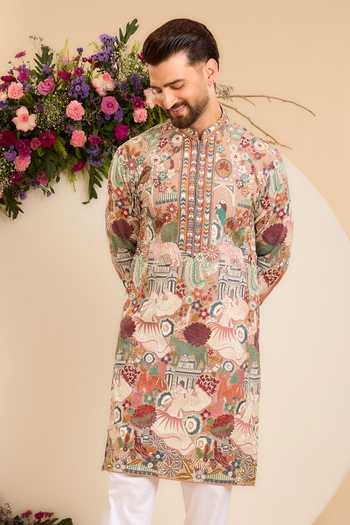 Kasbah The Courtyard Floral & Fauna Embroidered Kurta 