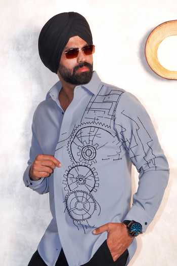 Menoir Abstract Embroidered Shirt 