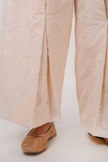 Buy 9899 Cream Cotton, Organza V-neck Sleeve Embellished Top And Pant Set Online at Aza Fashions Buy_9899_Cream Cotton, Organza V-neck Sleeve Embellished Top And Pant Set _Online_at_Aza_Fashions