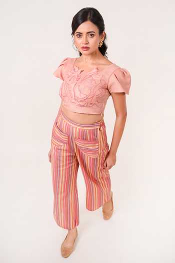 9899 Fleur Embroidered Top & Pant Set 