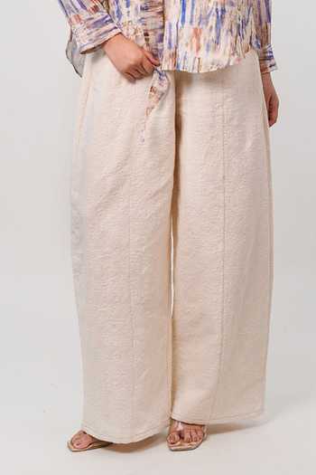 9899 Blue Cotton, Tencel Shawl Neck Printed Top And Pant Set Online at Aza Fashions 9899_Blue Cotton, Tencel Shawl Neck Printed Top And Pant Set _Online_at_Aza_Fashions