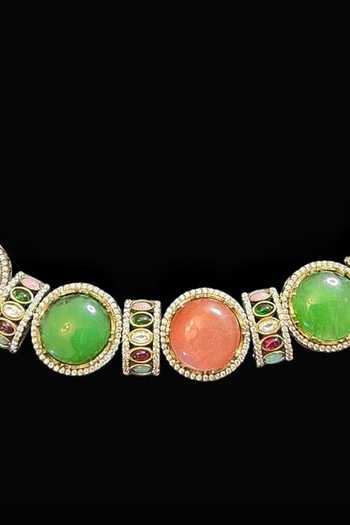 Amaara Jewels Multi Color Stone Embellished Choker Set Online at Aza Fashions Amaara Jewels_Multi Color Stone Embellished Choker Set _Online_at_Aza_Fashions