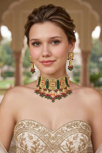 Amaara Jewels Kundan Embellished Choker Set 