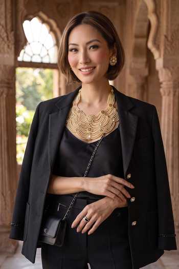 Buy Amaara Jewels Gold Plated Pearl Lattice Embellished Necklace Set Online at Aza Fashions Buy_Amaara Jewels_Gold Plated Pearl Lattice Embellished Necklace Set _Online_at_Aza_Fashions