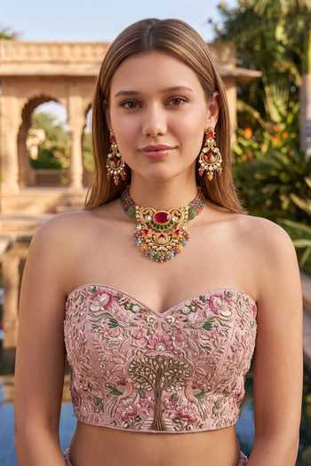 Amaara Jewels Bead Embellished Choker Set 