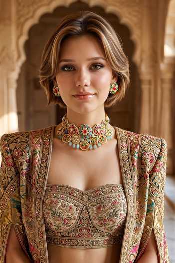 Amaara Jewels Gold Plated Pearl Drop Choker Set at Aza Fashions Amaara Jewels_Gold Plated Pearl Drop Choker Set _at_Aza_Fashions