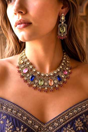 Amaara Jewels Stone Studded Necklace Set 