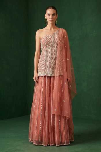 Basanti Kapde Aur Koffee Sequin Bead Embroidered Kurta Set 