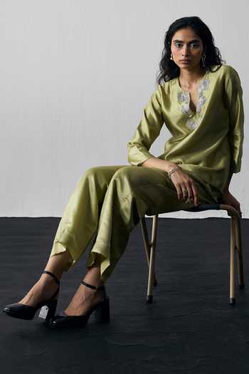 Notsosure Dupion Silk Top & Pant Set 