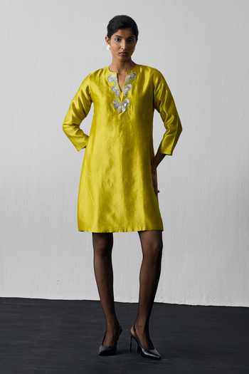 Notsosure Neckline Embroidered Dress 
