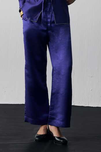 Notsosure Purple Silk, Dupion Scoop Neck Floral Hand Embroidered Jacket Pant Set Online at Aza Fashions Notsosure_Purple Silk, Dupion Scoop Neck Floral Hand Embroidered Jacket Pant Set _Online_at_Aza_Fashions